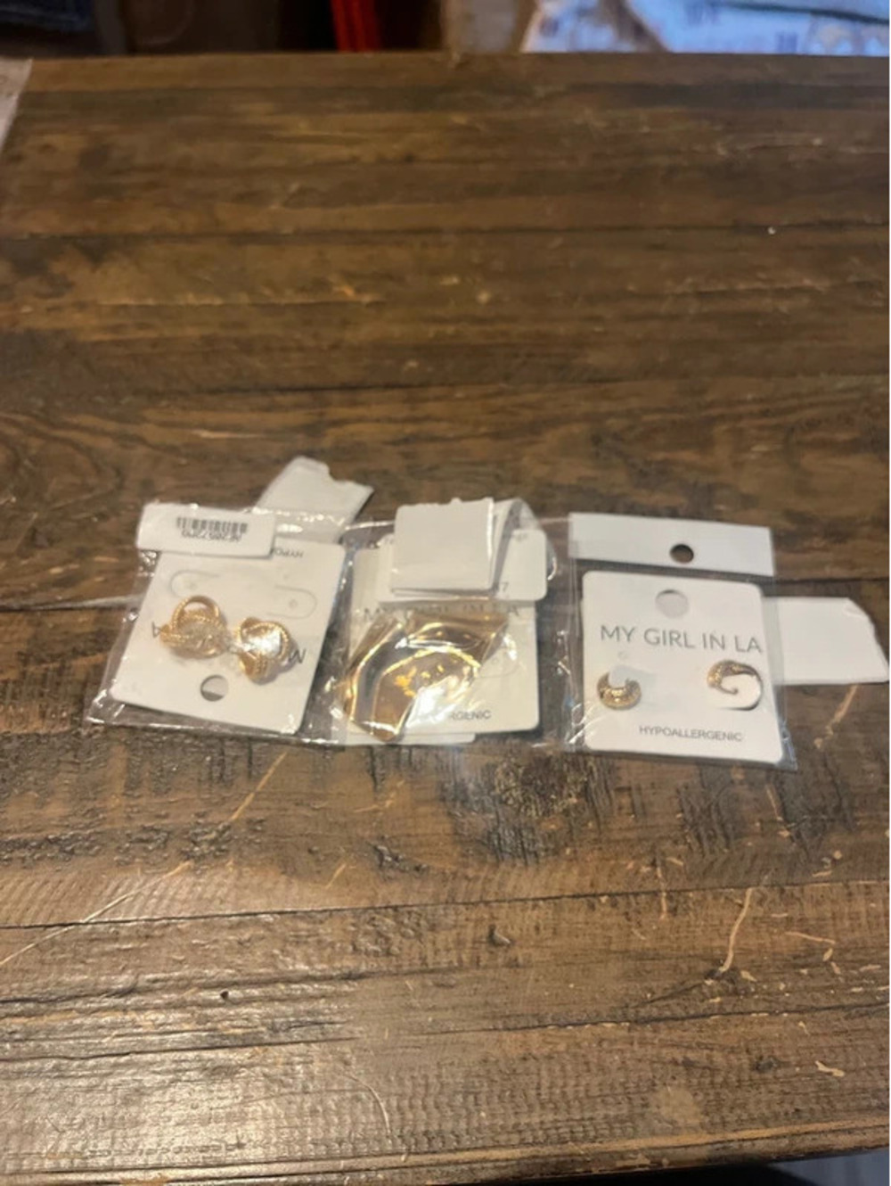 0046 NWT My Girl In LA Gold Earring Bundle - 3 Pairs Hypoallergenic New